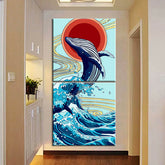 Painting by numbers whale sprinting from the sea 2-part shipping from DE